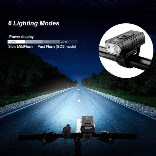 Bike Light USB Rechargeable M Front Lamp Headlight Flashligh