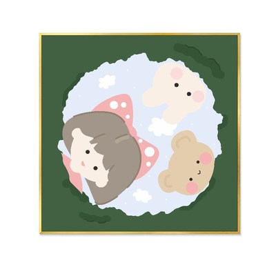 如溢美卡通装饰画儿童小清新客厅沙发背景墙画卧室床头挂画壁画