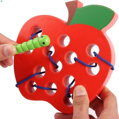 Montessori Kids Educational Toys Fun Wooden Toys Worm eat