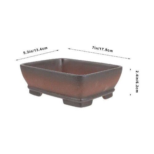 Purple Clay Flowerpots Rectangular Succulent Bonsai with
