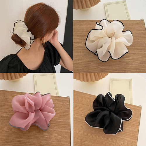 Oversized Scrunchies Organza Hair Ties Elastic Hair Band Wom