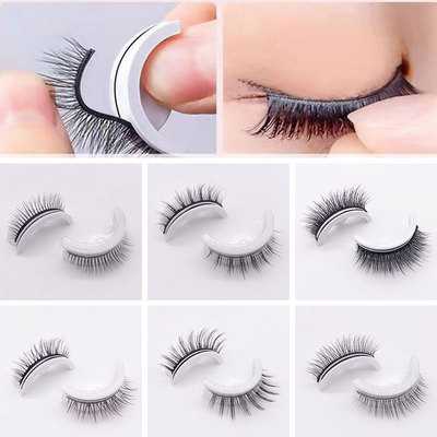 1Pair Reusable Self-adhesive False Eyelashes 3D Mink Lashes