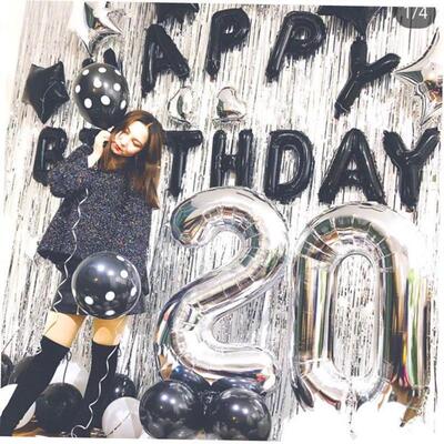 Birthday number balloon party decoration room letter set气球