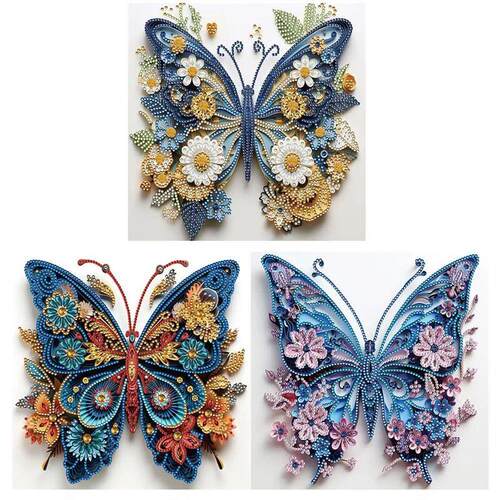 5D DIY Partial Special Shaped Drill Diamond Painting Butterf