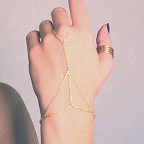 Finger ring hand chain Bracelet Punk Bangles For Women gifts