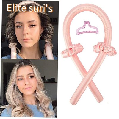 Heatless Curling Rod Headband No Heat Hair Curlers Ribbon Ha