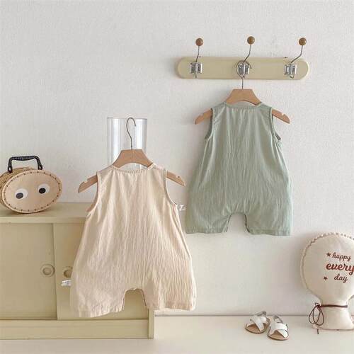 2026 Summer 0-2Y Korean Style Baby Clothes Pure-color Romper