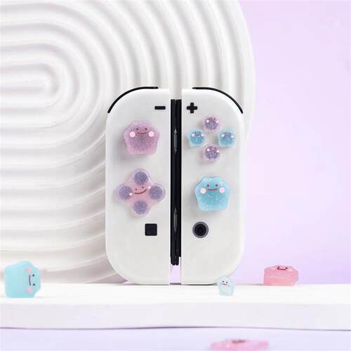Cute Bling Silicone Soft D-pad Cross Button ABXY Key Sticker