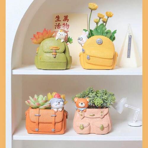 Cartoon Animals Flower Pot Garden Office Decoration