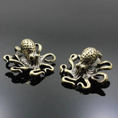 Brass Octopus Home Decoration Antique Copper Animal Figurine