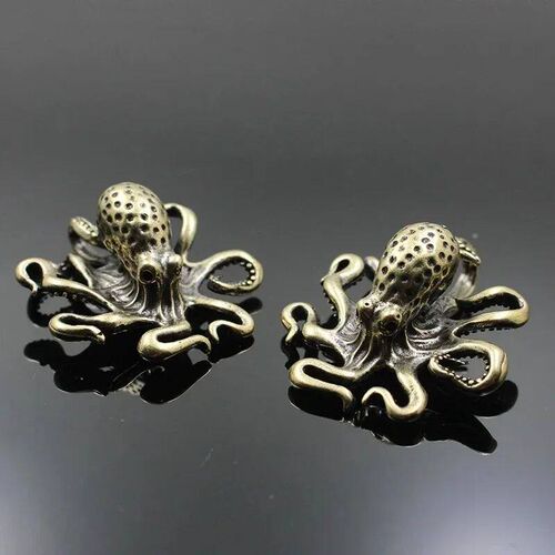 Brass Octopus Home Decoration Antique Copper Animal Figurine