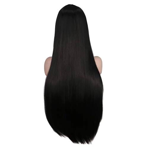 Halloween lady Morticia Addams 80cm 100cm Long  Black Straig