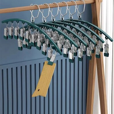 Laundry Socks Drying Rack With 10 Clips Clothes Bras Hanger