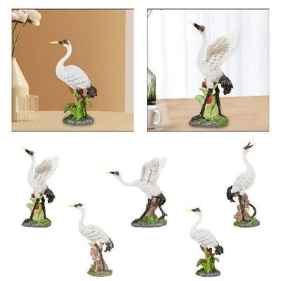 Crane Statue Decorative Crafts Ornament Resin Garden