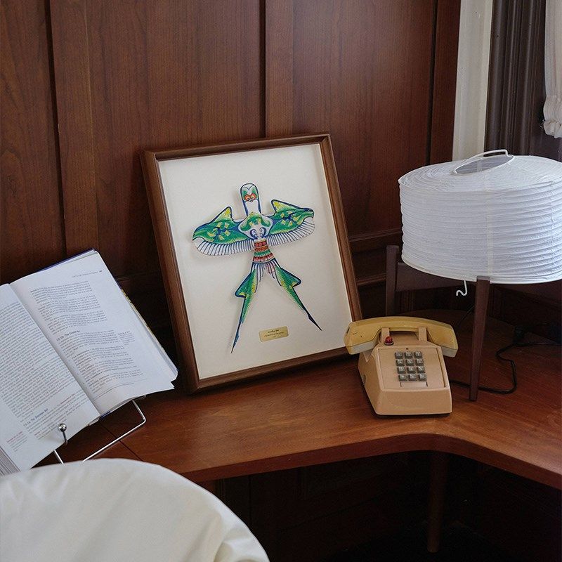 《非遗纸鸢》手工曹雪芹纸鸢瘦燕送礼迁乔客厅餐边装饰画实木挂画