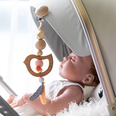 Wooden Music Rattle Animal Star Mobile Holder Teething Penda