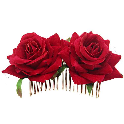 Boho Chic Garland Double Flannel Rose Hair Clips For Women G