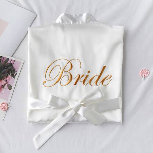 Bride with Team Bride Bathrobe Bride To Be Bridal Shower Bac
