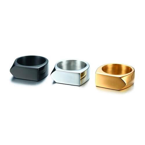 Flat-Top Ring for Men Stainless Steel Male Jewellery West B