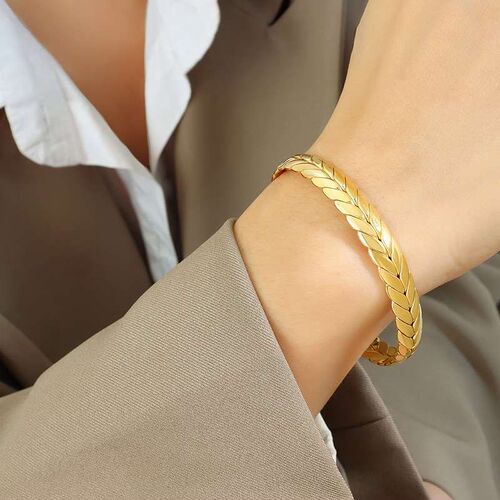 Geometric wheat ear brlet female ring female index finger ri