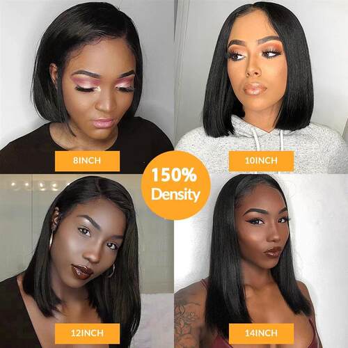 Brazilian 13*4 Lace Front Wig Short Human Hair Wigs Remy Hai