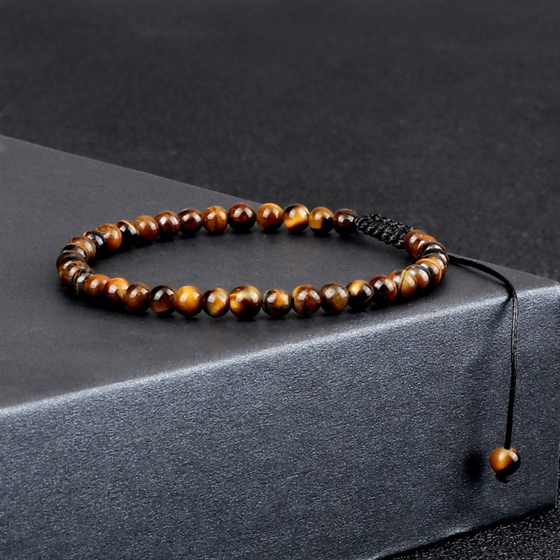 Adjustable Mini Natural Stone Lava Tiger Eye Beaded图片