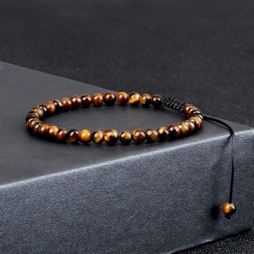 Adjustable Mini Natural Stone Lava Tiger Eye Beaded