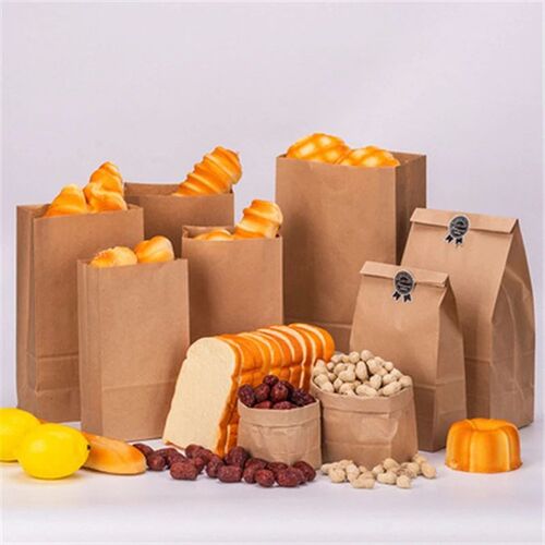 25/50pcs Kraft Paper Bag Gift Bags Packaging Biscuit Candy F