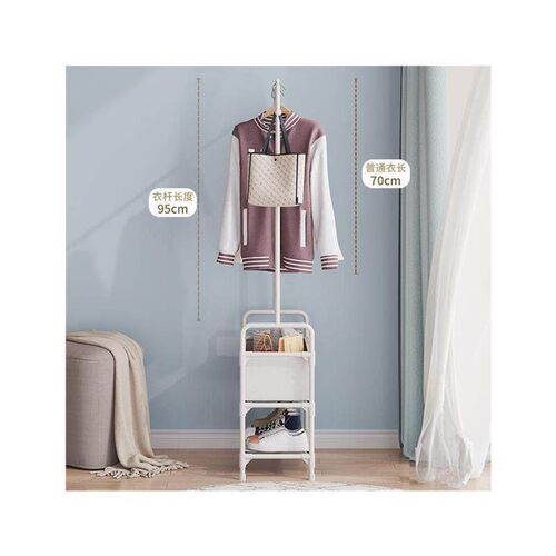 Simple clothes hanger coat storage rack shoe shelf stool