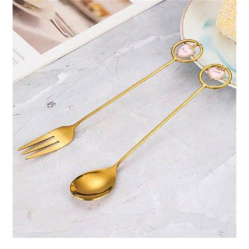 Mixing Spoon Set Stainless Steel Mixing Stirring Teaspoon - 实物图