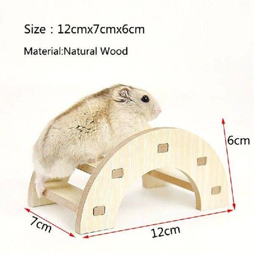 1pc Functional Wooden Hamster Arch Bridge Toys Hiding
