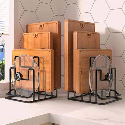 Pot Cover Rack Kitchen Countertop Organizer Stand for