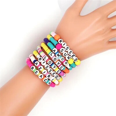 100pcs 6mm Mixed Square Alphabet Letter Beads Charms