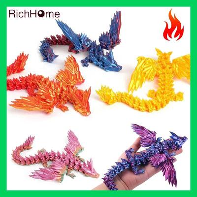 3D Printed Desk Ornament Dragon Colorful Gem Dragon Figurine