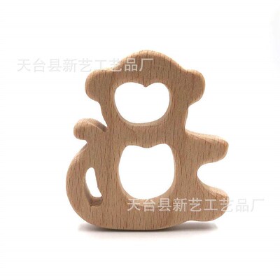 1pc Wooden Teether Animal Pendant Baby Toys For New Born Pla