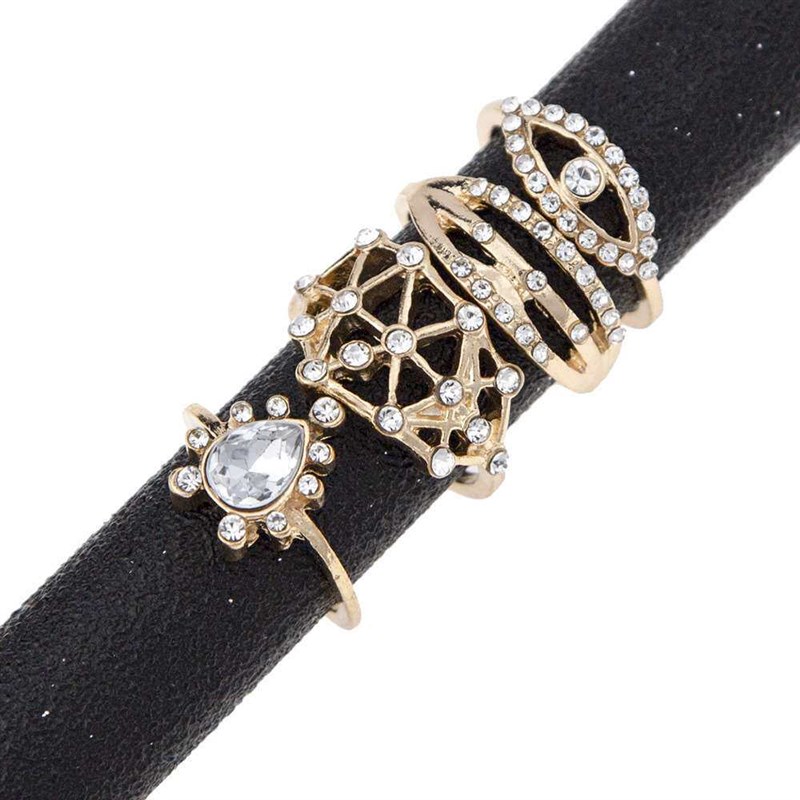 A2169 new ring fashion simple diamond eye drop geometric 4-p图片
