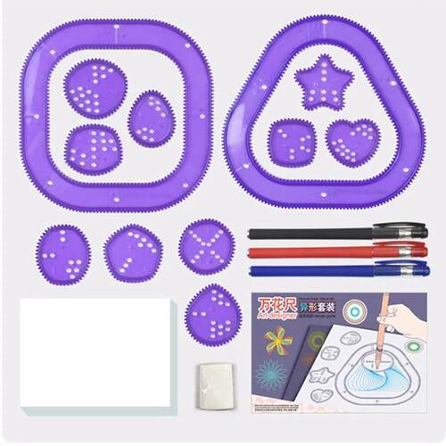 Funny Spirograph Drawing Toys Set Interlocking Gears & Wheel