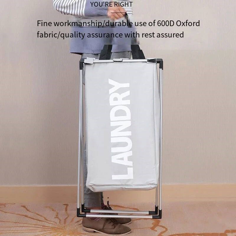 Large Laundry Basket Foldable Waterproof Grid Organizer Bask图片