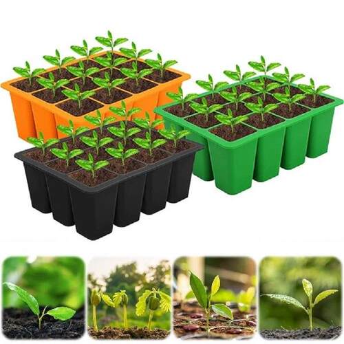 12 Holes Silicone Seedling Starter Trays Breathable Flower