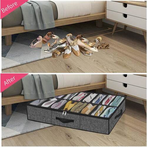 Shoe Storage Organizer box for Under Bed, Fit 12 Pairs, Coll