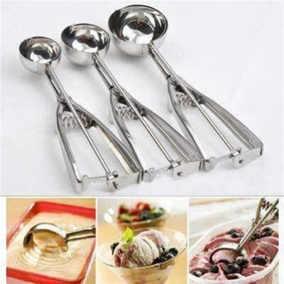 。3 size stainless steel  ice cream scoop cookie dis
