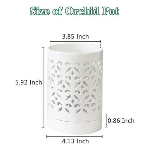 Orchid Pots with Holes,4 Inch Ceramic Orchid Pot for