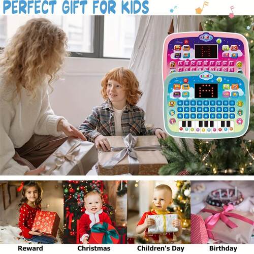 Kids Tablet Toddler Learning Mat With Led Screen Teaches Mus