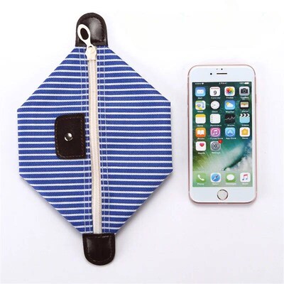 Fashion Striped Dumpling Makeup Bag Folding Wash Bags Bath H