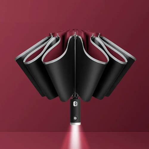 10 Ribs UV Umbrella Womens Automatic Umbrella Male LED Auto