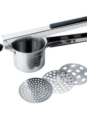 Stainless Steel Potato Ricer with 3 Interchangeable Fineness
