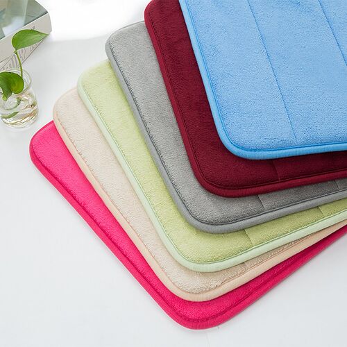 Home Bath Mat Coral Fleece Bathroom  Water Absorption