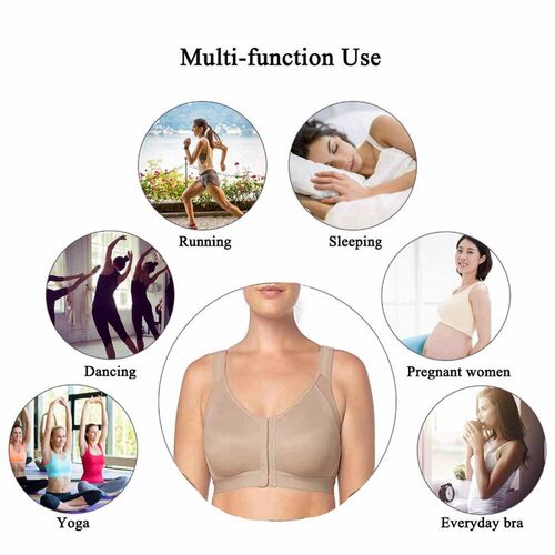 Womens Back Support Posture Corrector Wireless Bra Adjustab