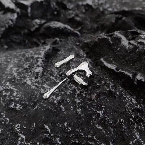 2023 New Punk Irregular Liquid Lava Open Rings for Women Vin