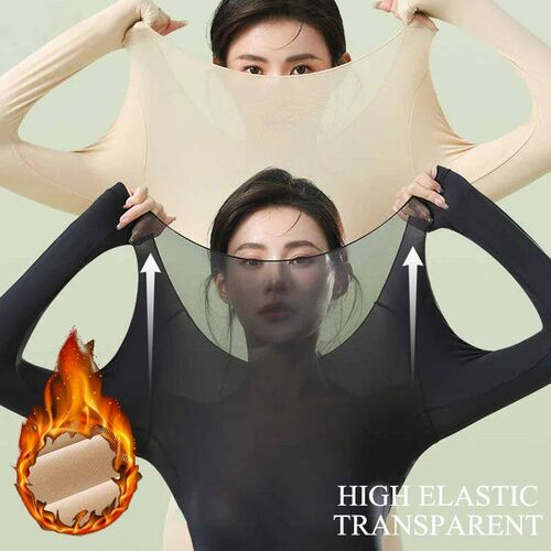 Women Thermal Underwear Set Winter Long Sleeves High Elastic